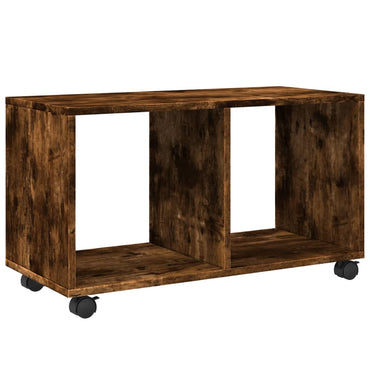 vidaXL Armoire à roulettes Chêne fumé 72x33x42,5 cm Bois d'ingénierie