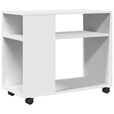 vidaXL Beistelltisch mit Rollen Weiß 70x35x60 cm Holzwerkstoff