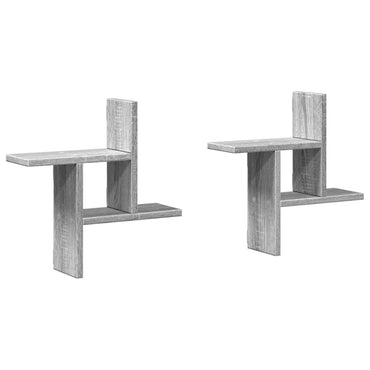 vidaXL Étagères murales 2 pcs Gris Sonoma 38x12x38 cm Bois d'ingénierie