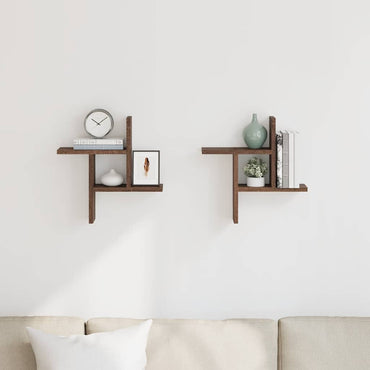 vidaXL Étagères murales 2 pcs Aspect chêne 38x12x38 cm Bois d'ingénierie