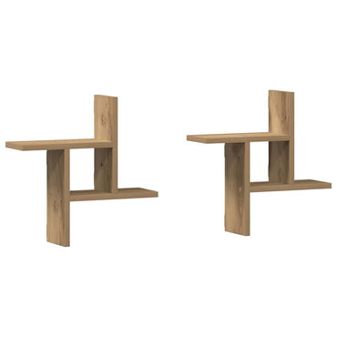 vidaXL Étagères murales 2 pcs Chêne artisan 38x12x38 cm Bois d'ingénierie