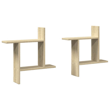 vidaXL Étagères murales 2 pcs Chêne sonoma 50x12x50 cm Bois d'ingénierie