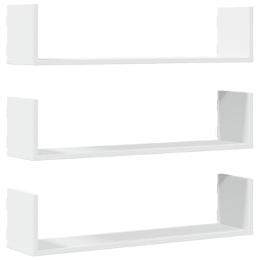vidaXL Étagères murales 3 pcs Blanc 80x18x18 cm Bois d'ingénierie