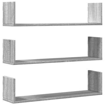 vidaXL Étagères murales 3 pcs Gris sonoma 80x18x18 cm Bois d'ingénierie
