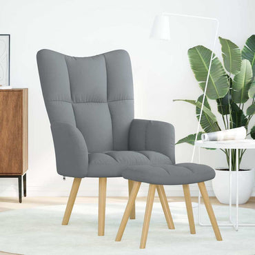 vidaXL Fauteuil de relaxation avec tabouret Tissu Gris clair