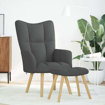 vidaXL Fauteuil relax avec repose-pieds gris foncé en tissu