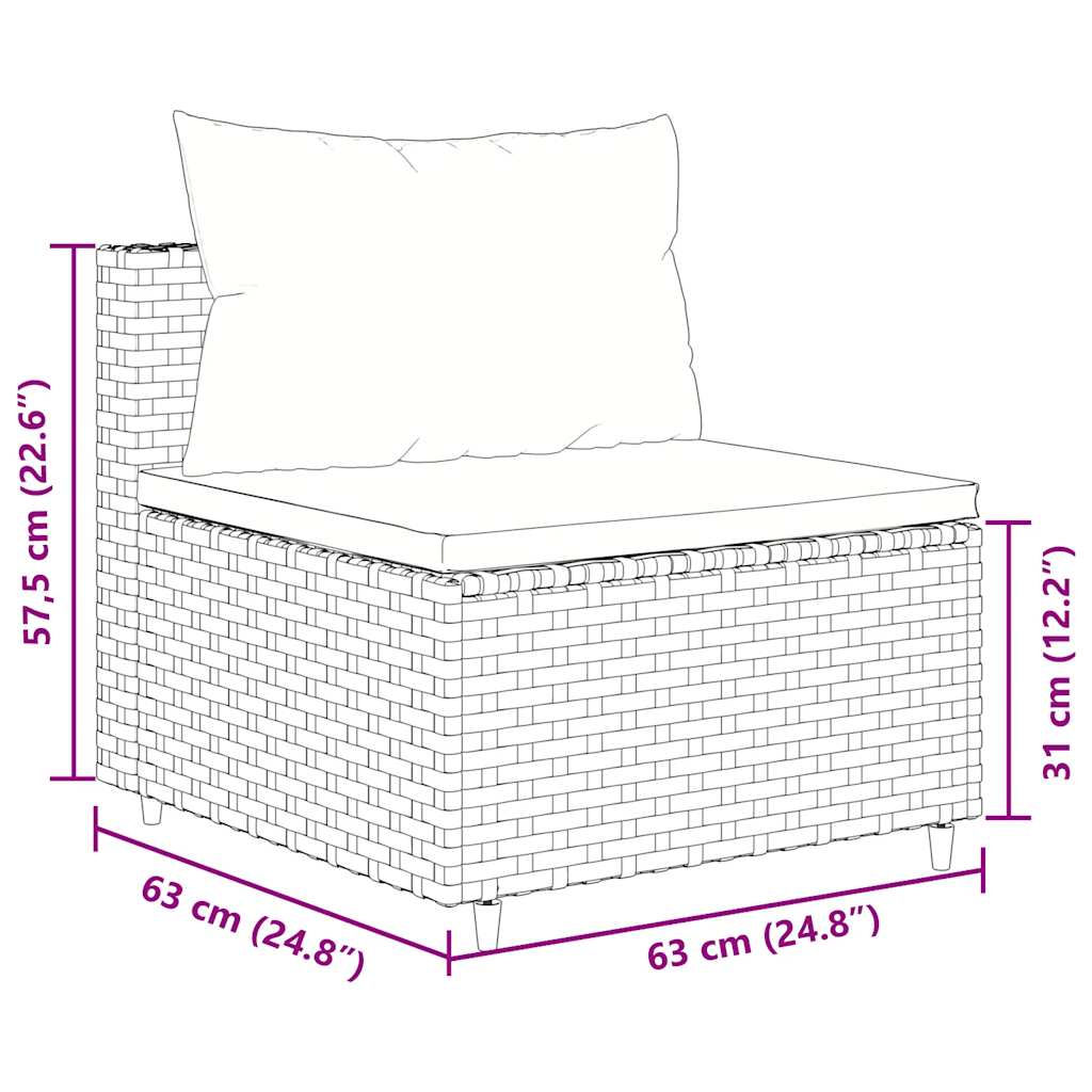 vidaXL Salon de jardin 4 pcs avec coussins Gris Résine tressée