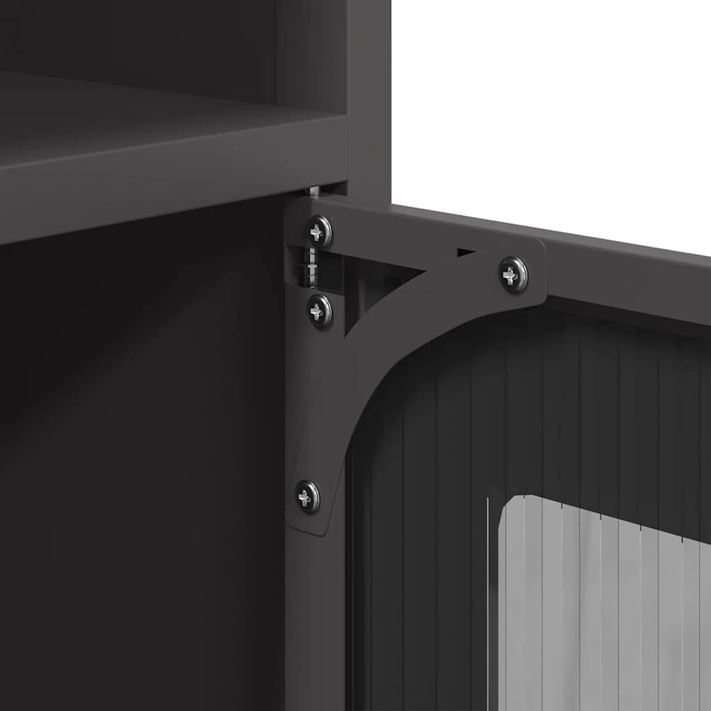 Sideboard Schwarz 100,5x39x107 cm Kaltgewalzter Stahl