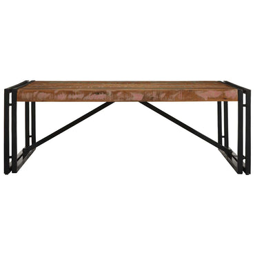 vidaXL Couchtisch Mehrfarbig 100x100x35 cm Altholz Massivholz