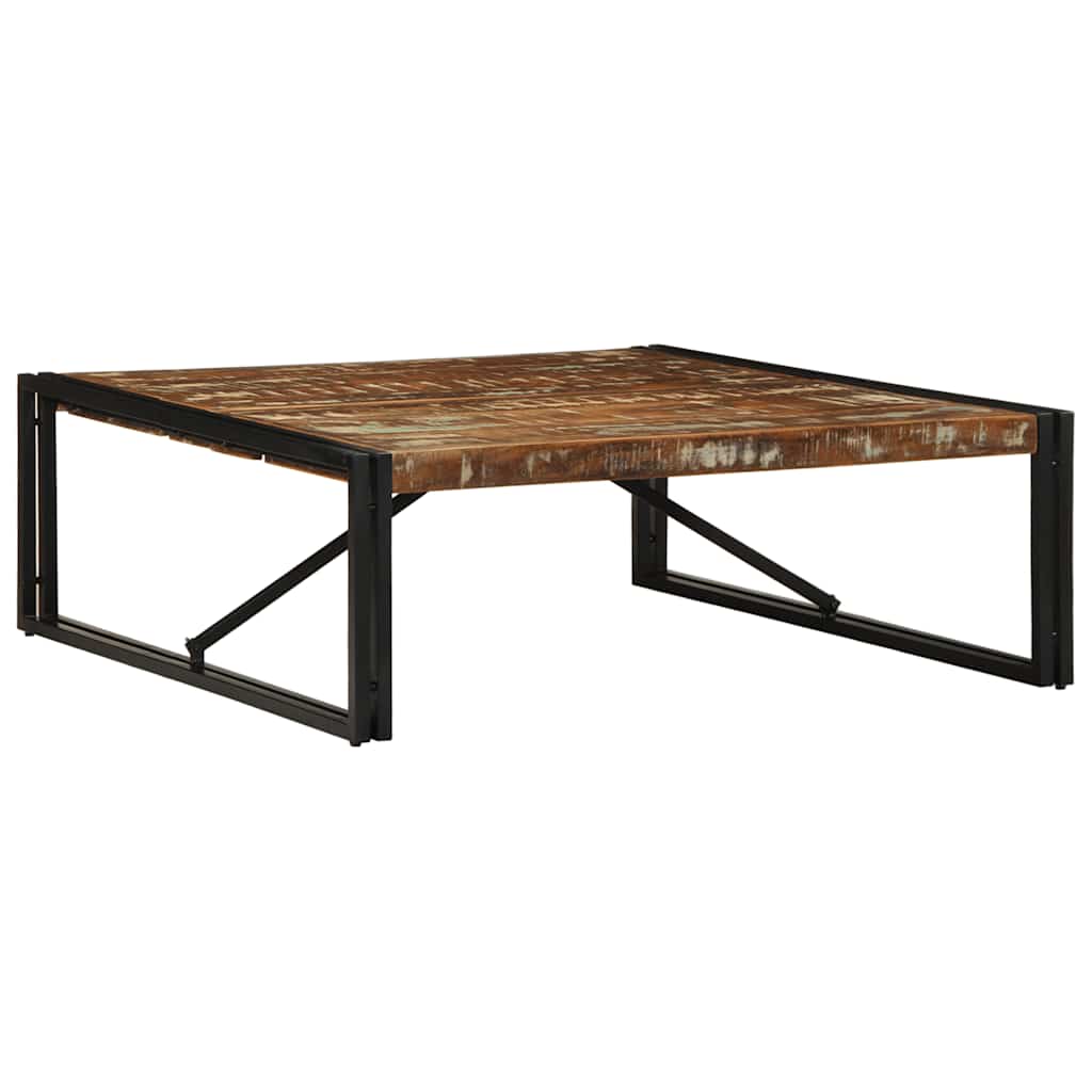 vidaXL Couchtisch Mehrfarbig 100x100x35 cm Altholz Massivholz