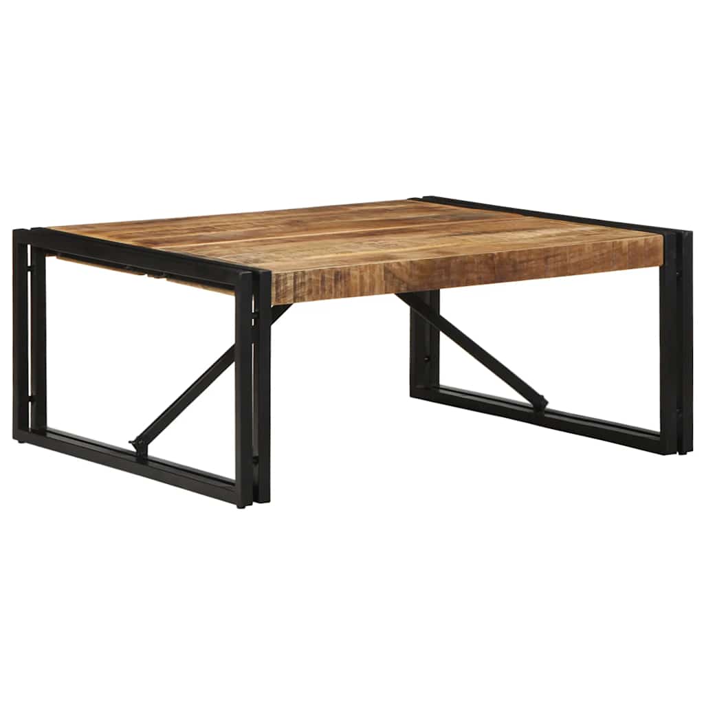 vidaXL Couchtisch 80x80x35 cm Raues Massivholz Mango