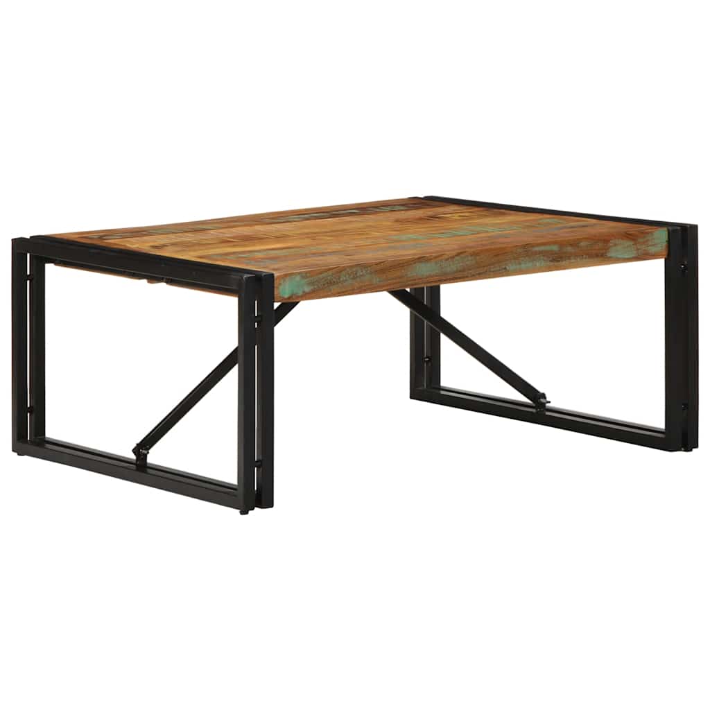 vidaXL Couchtisch Mehrfarbig 80x80x35 cm Altholz Massivholz