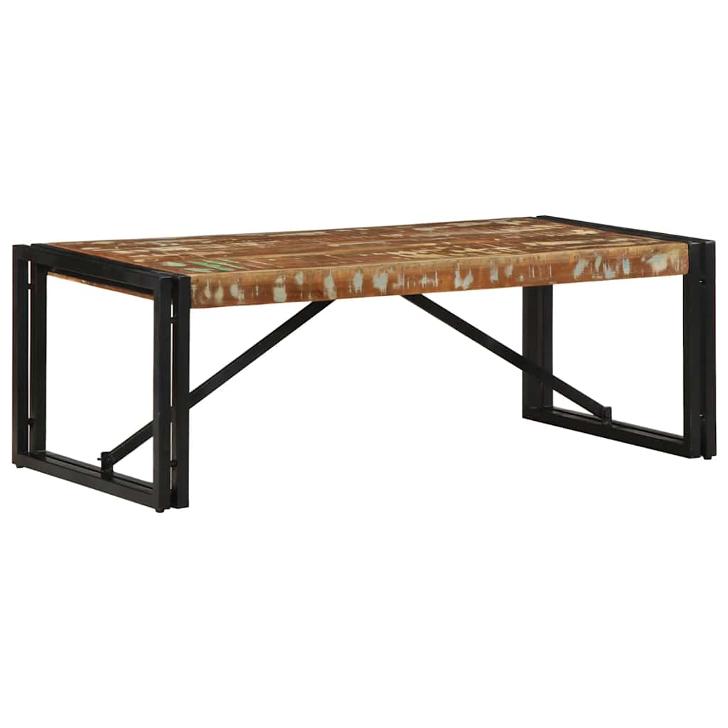vidaXL Couchtisch Mehrfarbig 100x50x35 cm Altholz Massivholz
