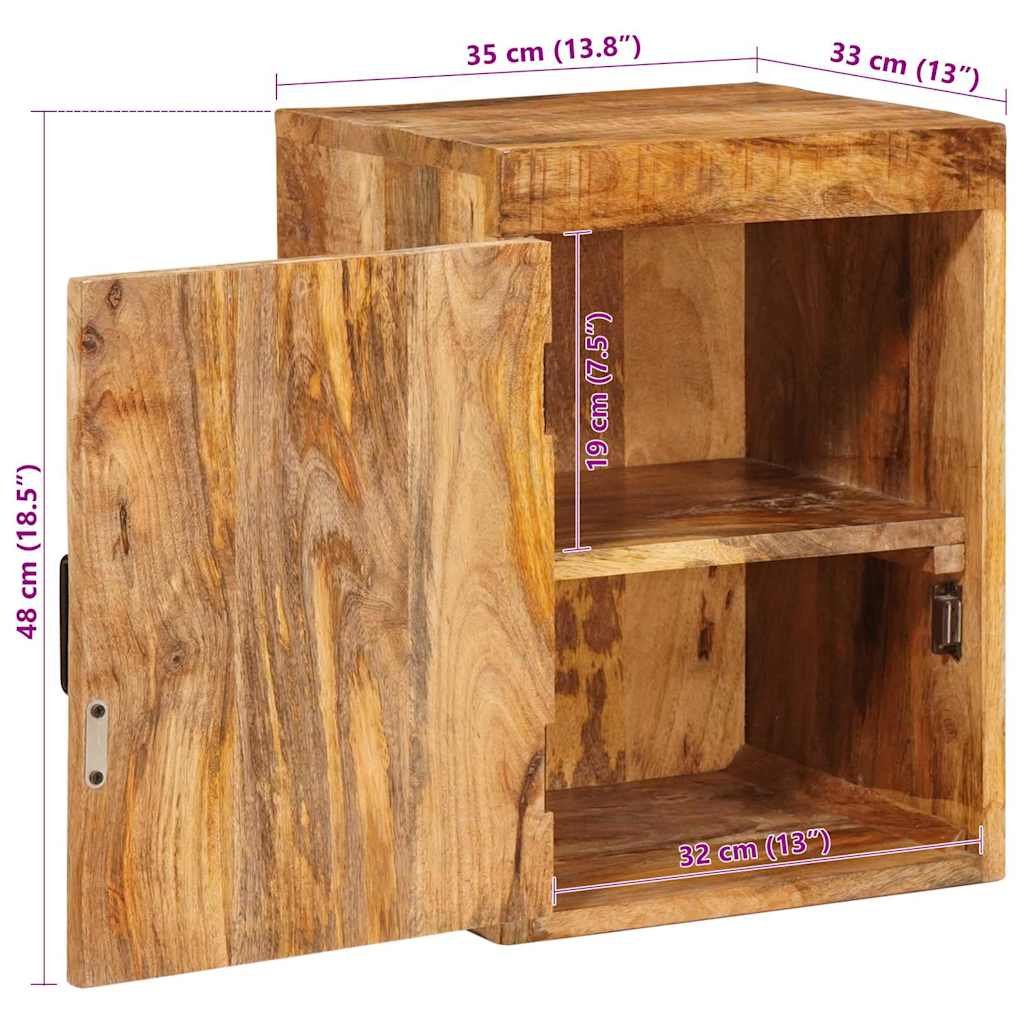 vidaXL Nachttisch 2 pcs Braun 35 x 33 x 48 cm Massivholz Mango