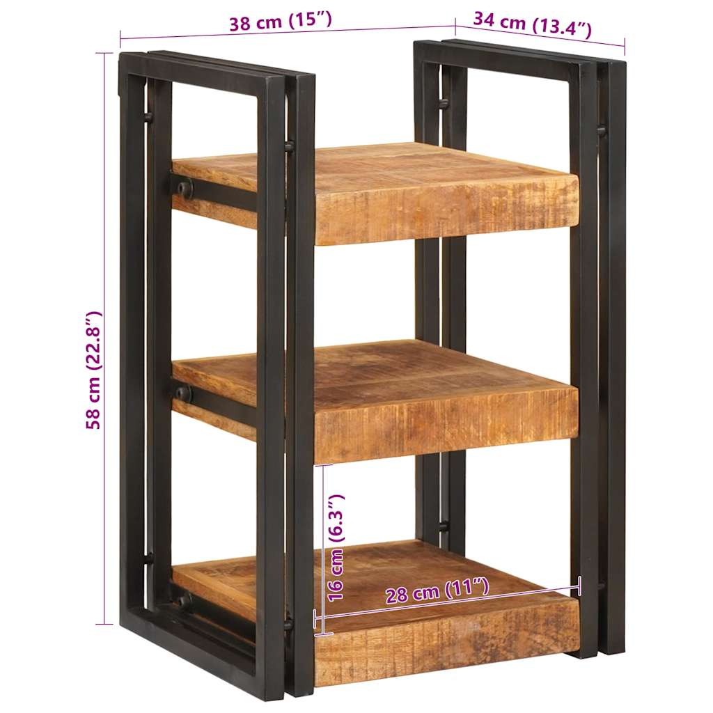 vidaXL Nachttisch 2 pcs Braun und Schwarz Massivholz Mango