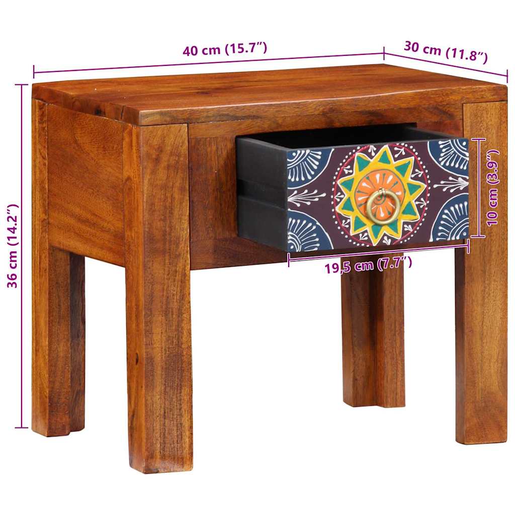vidaXL Table d'appoint avec tiroirs de rangement Marron 40 x 30 x 36 cm