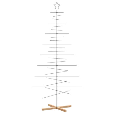 vidaXL Metall-Weihnachtsbaum zum Dekorieren Holzständer Schwarz 210 cm