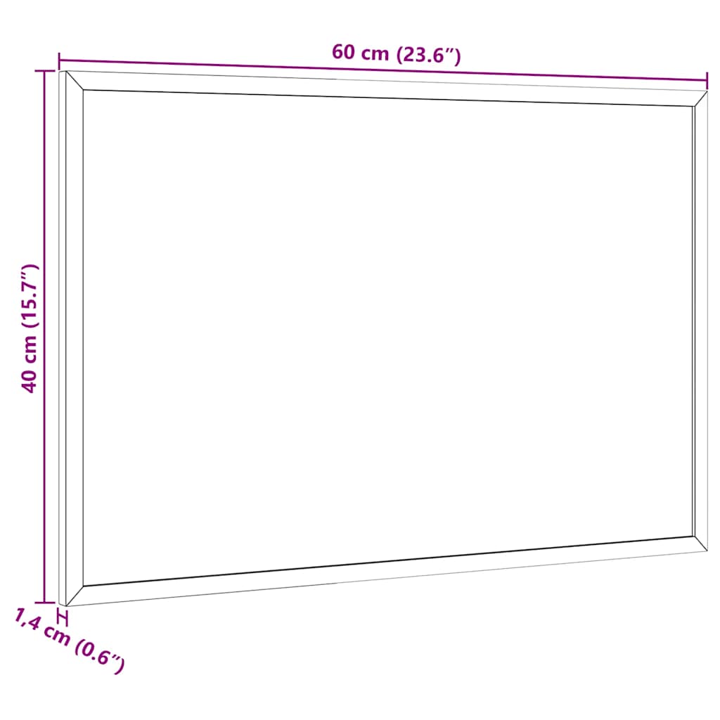 Magnetisches Whiteboard mit Rahmen aus massivem Kiefernholz 60 x 40 cm
