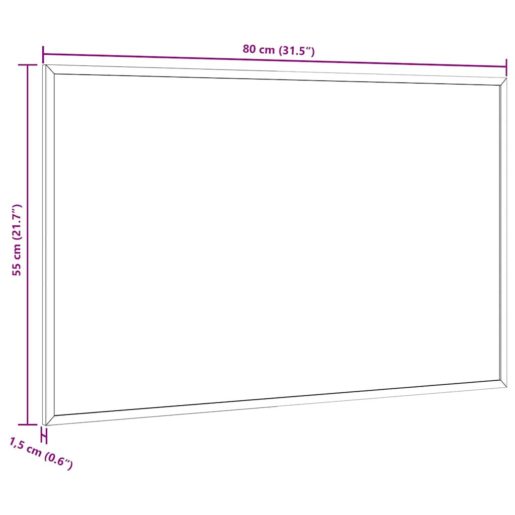 Magnetisches Whiteboard mit Rahmen aus massivem Kiefernholz 80 x 55 cm