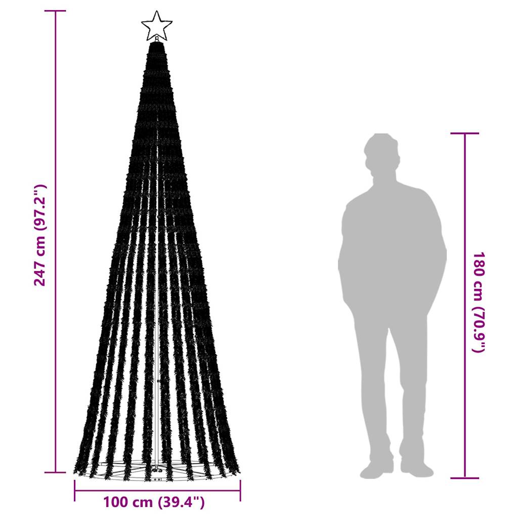 vidaXL LED Weihnachtsbaum 475 LEDs Mehrfarbig 247 cm