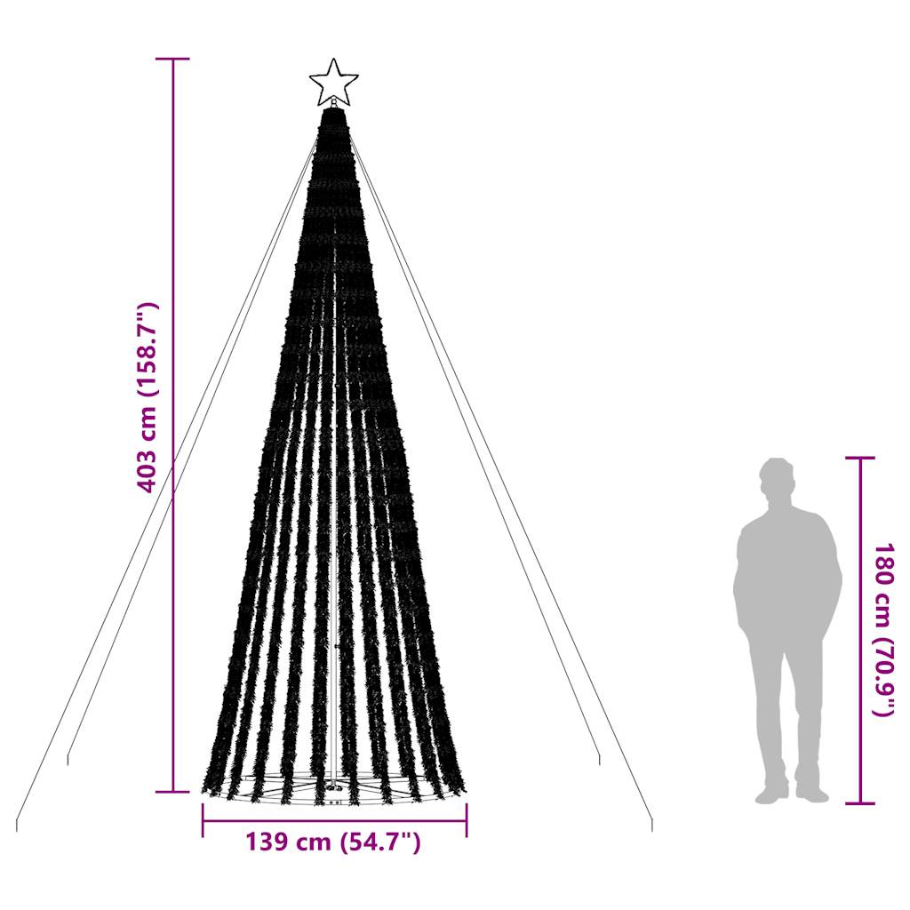 vidaXL LED Weihnachtsbaum 1028 LEDs Warmweiß 403 cm