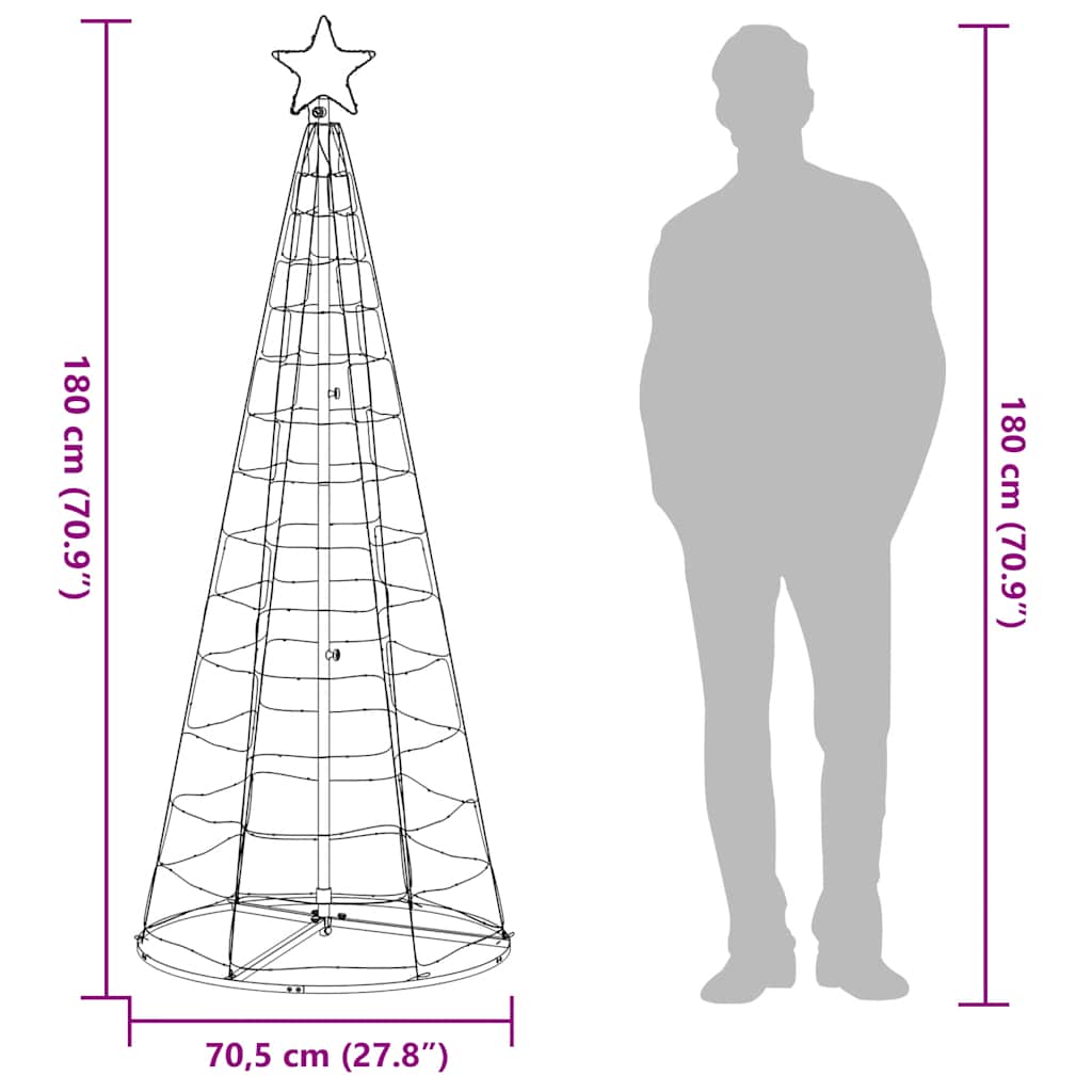 vidaXL Sapin de Noël LED 200 LED Blanc Froid 180 cm