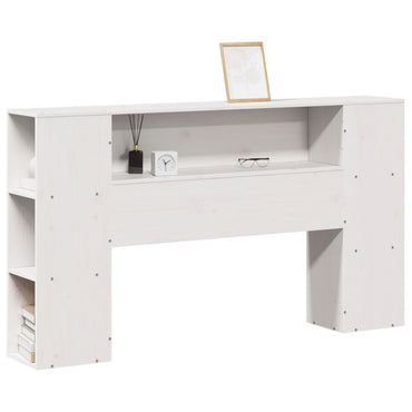 vidaXL Kopfteil mit Stauraum Weiß 120 cm Massivholz Kiefer