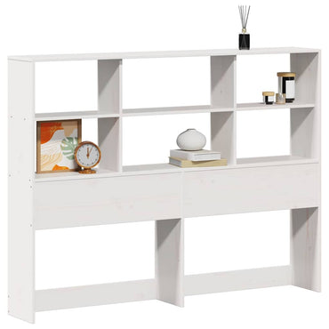 vidaXL Kopfteil mit Stauraum Weiß 160 cm Massivholz Kiefer