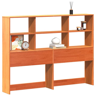 vidaXL Kopfteil mit Stauraum Wachsbraun 140 cm Massivholz Kiefer