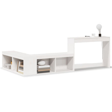 vidaXL Table de chevet avec bureau blanc 232x122x75 cm pin massif