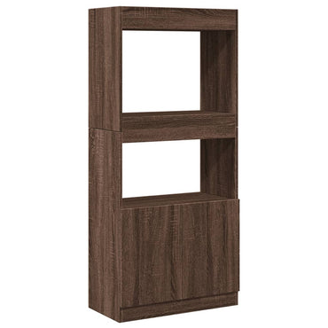 vidaXL Buffet haut marron aspect chêne 63x33x140 cm Bois d'ingénierie