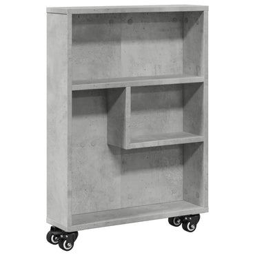 vidaXL Chariot de rangement étroit Gris béton 48x13x68 cm Bois d'ingénierie