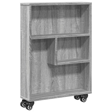 vidaXL Chariot de rangement étroit Gris Sonoma 48x13x68 cm Bois d'ingénierie