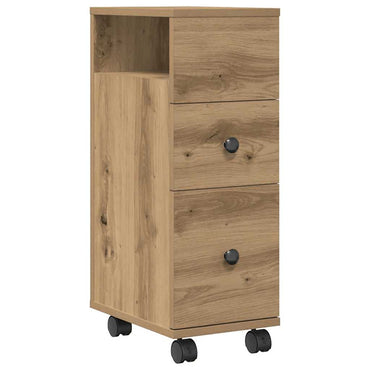 vidaXL Meuble de salle de bain étroit à roulettes Chêne artisan en bois d'ingénierie