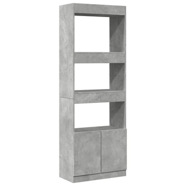 vidaXL Buffet haut 63x33x180 cm gris béton en bois d'ingénierie