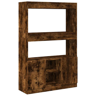 vidaXL Buffet haut en bois d'ingénierie chêne fumé 92x33x140 cm