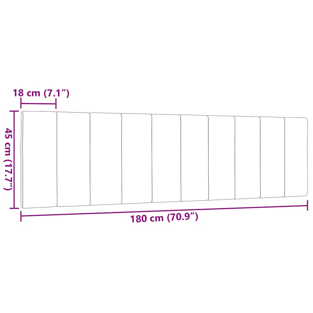 vidaXL Kopfteil-Kissen "Hanko" Dunkelbraun 180 cm Stoff