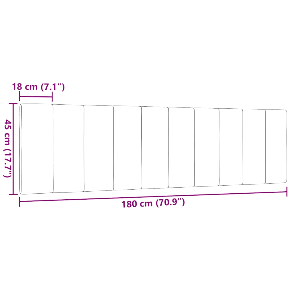 vidaXL Kopfteil-Kissen "Hanko" Blau 180 cm Stoff