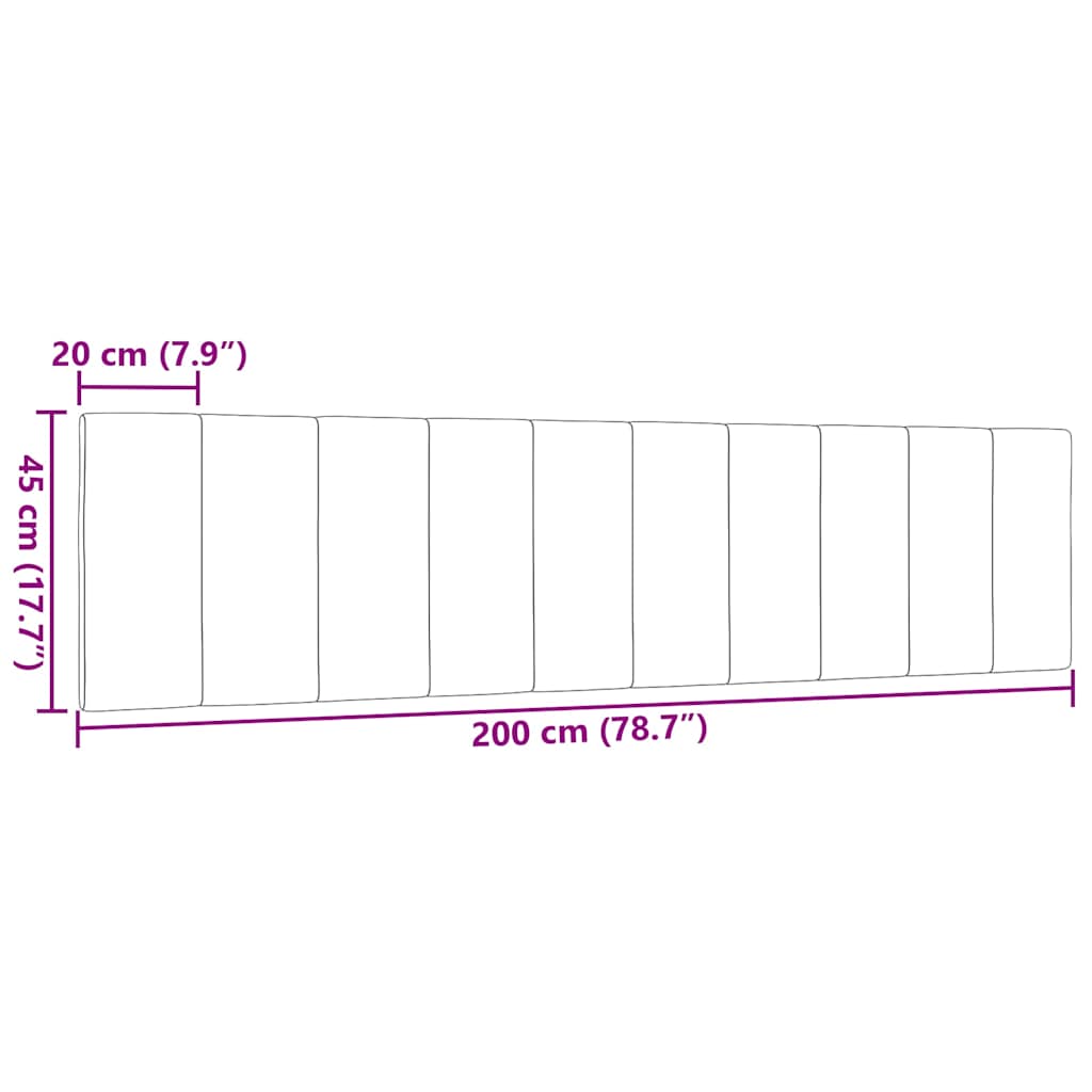 vidaXL Kopfteil-Kissen "Hanko" Schwarz 200 cm Stoff