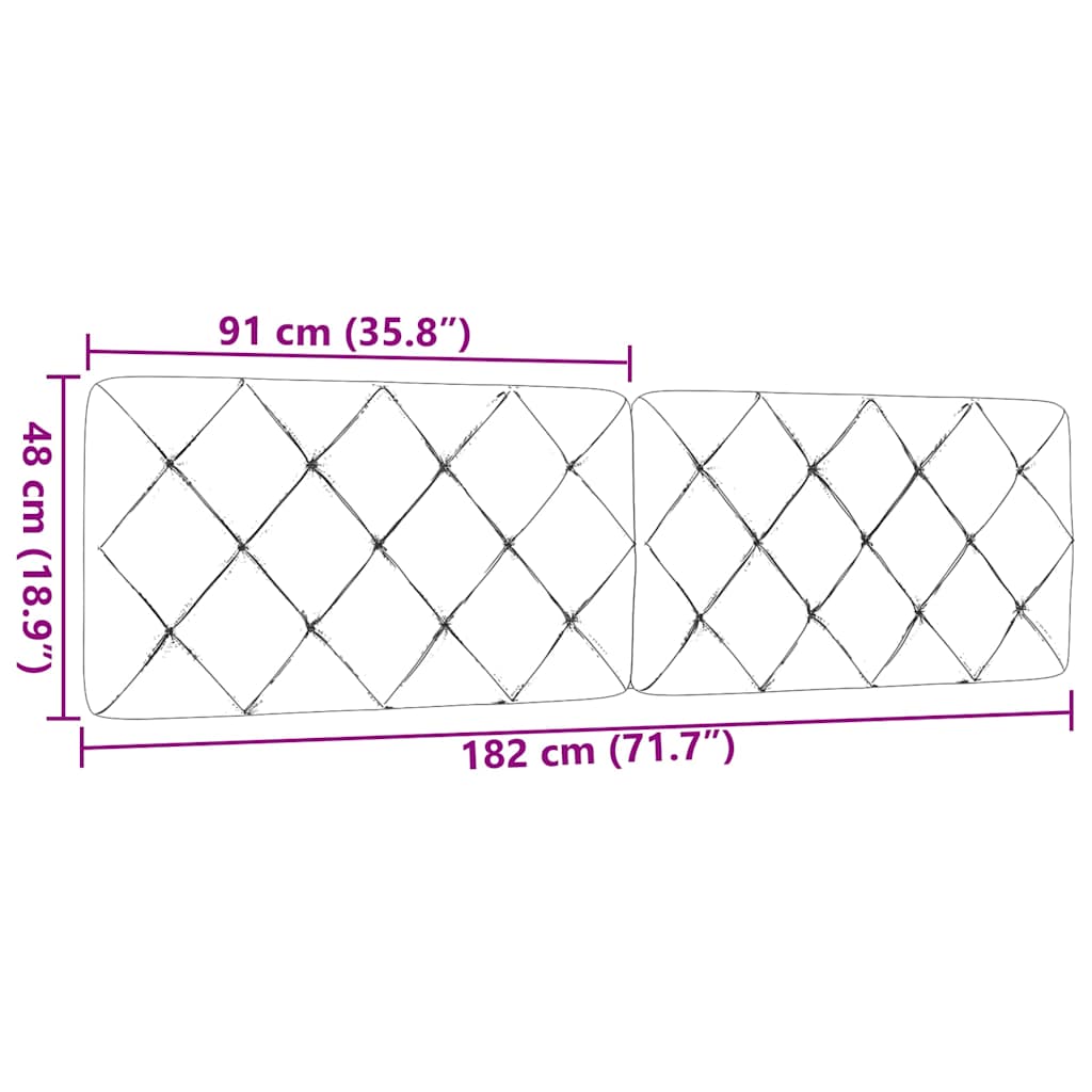 Kopfteil-Kissen Creme 180 cm Stoff