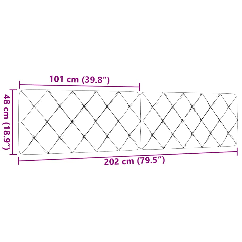 vidaXL Kopfteil-Kissen Schwarz 200 cm Stoff