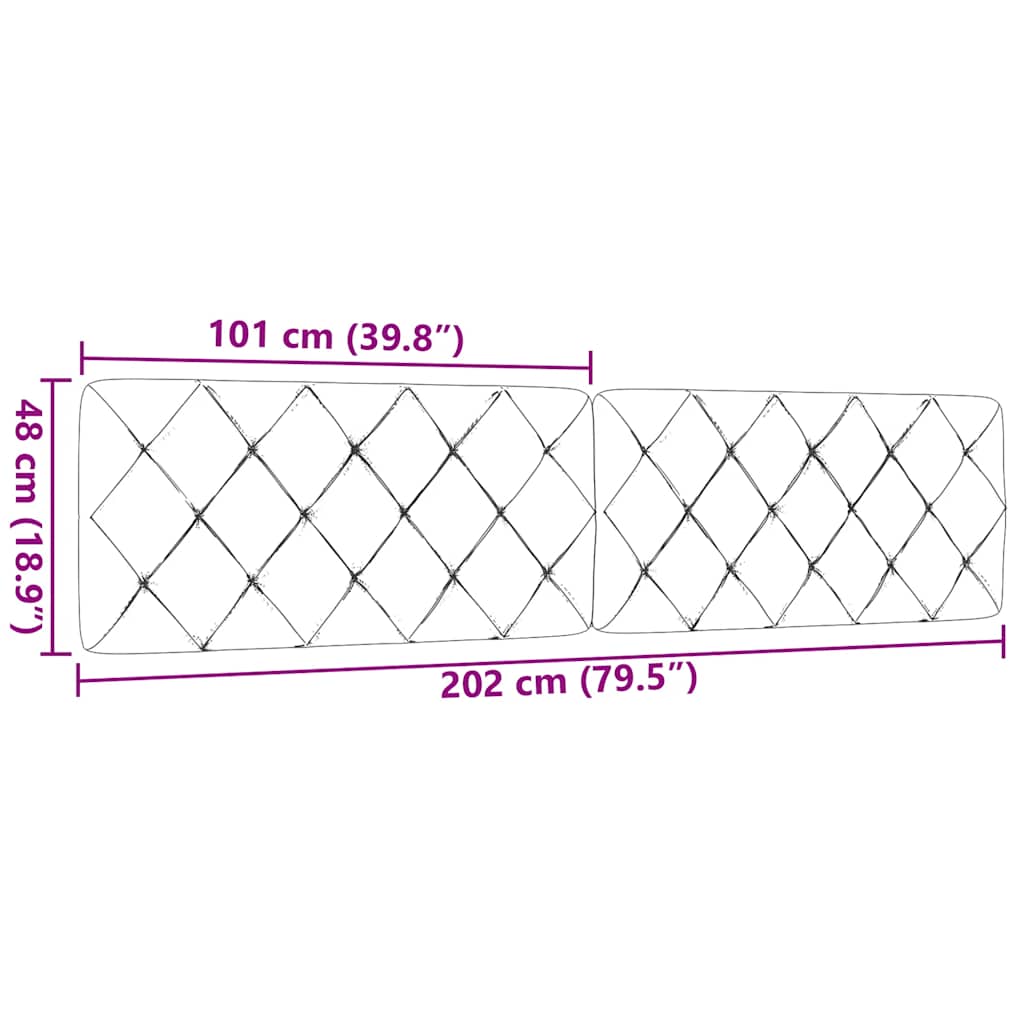 vidaXL Kopfteil-Kissen Dunkelbraun 200 cm Stoff
