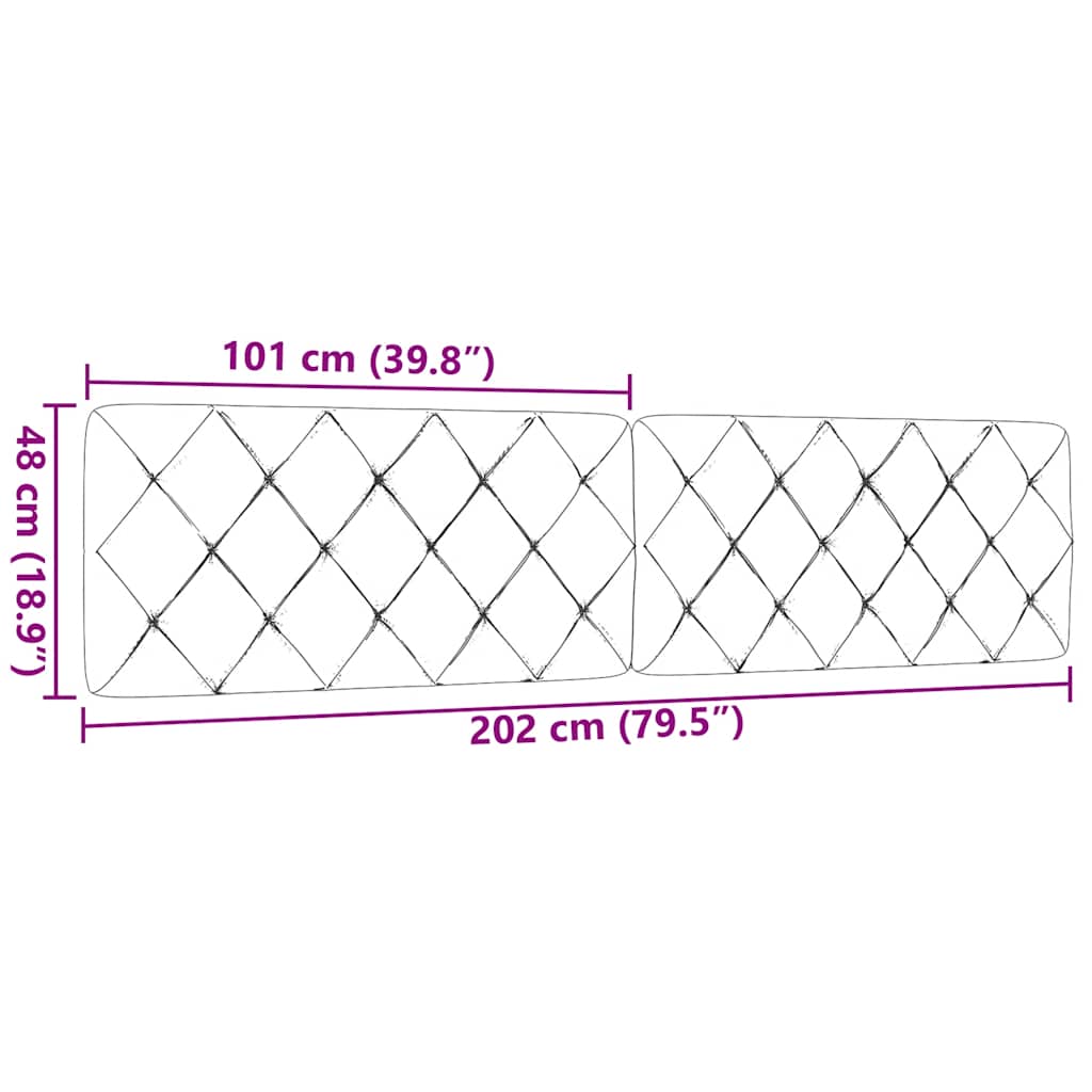 vidaXL Kopfteil-Kissen Blau 200 cm Stoff