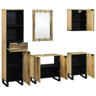vidaXL Ensemble de meubles de salle de bain avec tiroirs 5 pcs Marron Bois d'ingénierie