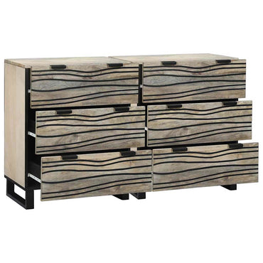 vidaXL Ensemble de 2 buffets Blanc 60 x 33,5 x 75 cm Bois de manguier massif