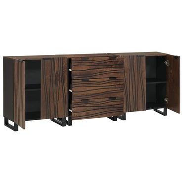 vidaXL Ensemble de meubles de salle de bain avec tiroirs 3 pcs Marron Bois d'ingénierie