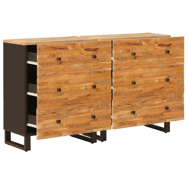 vidaXL Sideboard 2 pcs Braun 60 x 33 x 75 cm Massivholz Mango