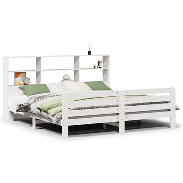 vidaXL Massivholzbett ohne Matratze Weiß 180x200 cm Kiefernholz