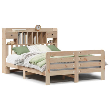 vidaXL Massivholzbett mit Regal ohne Matratze 140x200 cm Kiefernholz