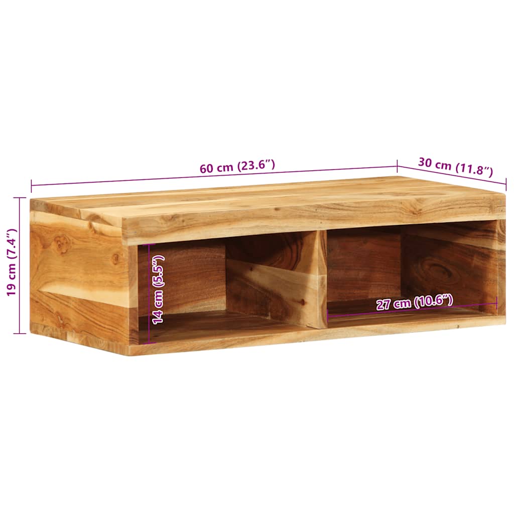 vidaXL TV-Wandschrank 60x30x19 cm Massivholz Akazie
